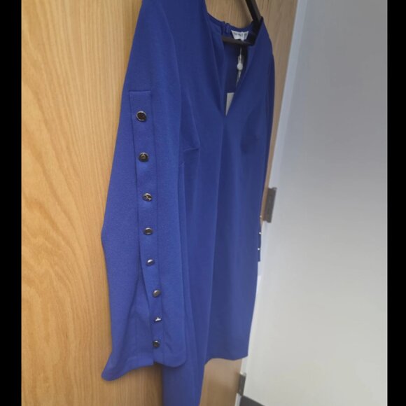 Trina Turk Dress Nalin Bell Sleeve Knit Dress Size 2 Navy - Picture 6 of 6